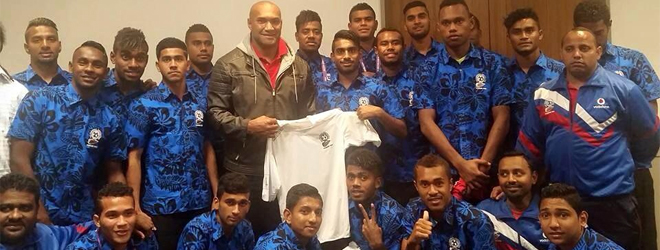 Nadolo presents jerseys to Vodafone Fiji U20 side