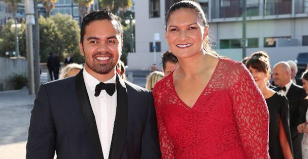 Shot put champion gives birth to her first child