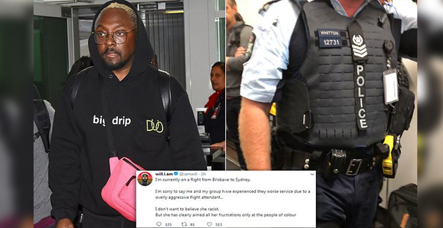 Will.i.am accuses Qantas flight attendant of being 'racist' and 'rude' while Qantas denies allegations