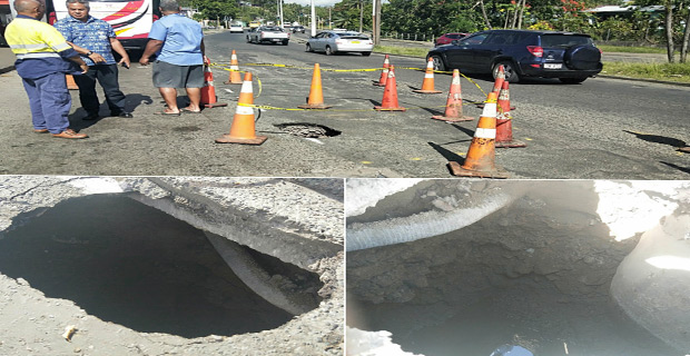 Road reduced to single lane along Nabua bus stop for urgent repairs 
