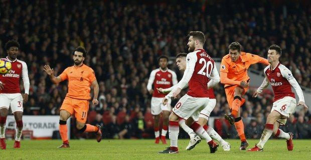 Firmino's powerful finish saves Liverpool from Arsenal with 3-all draw 