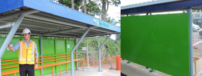 Bus shelter in Tamavua constructed with category 4 cyclone certification