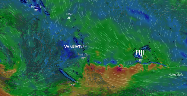 Low pressure to the west of Nadi upgraded to Tropical Disturbance