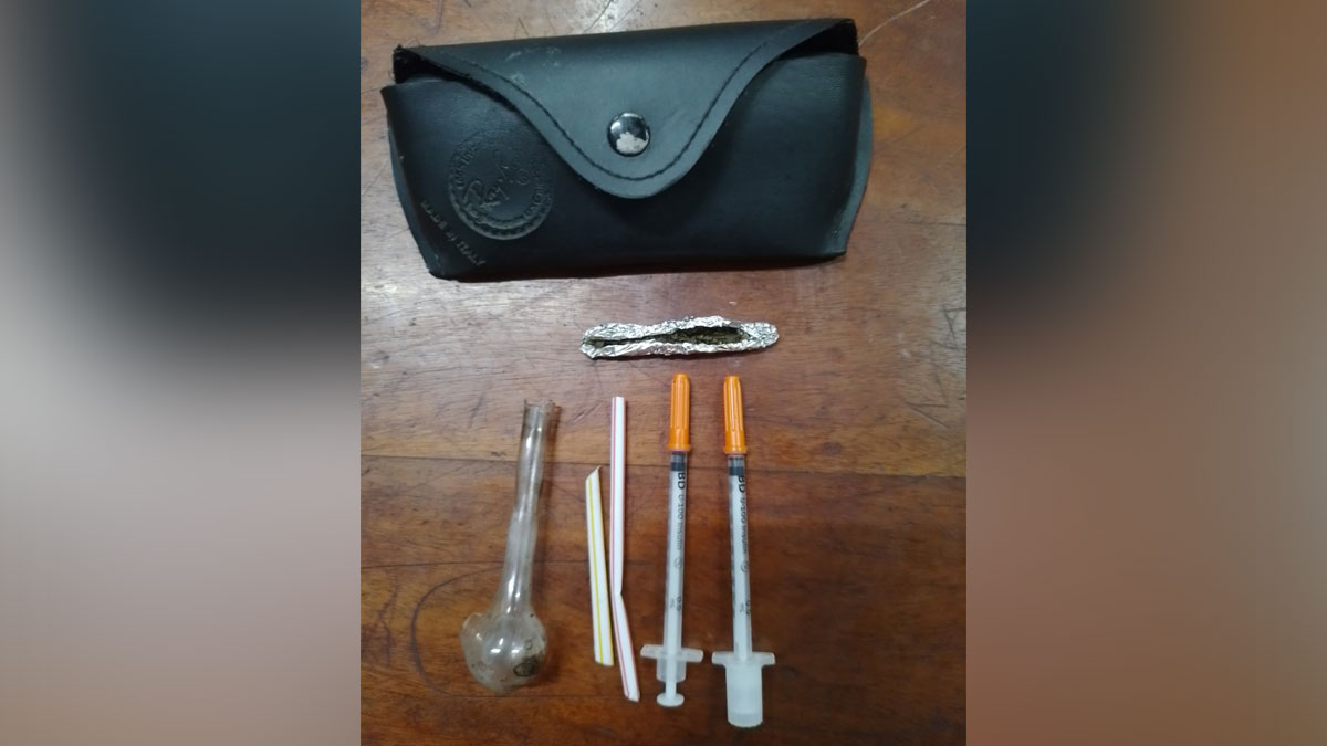 Man arrested after dried leaves believed to be marijuana and smoking apparatus found in his car