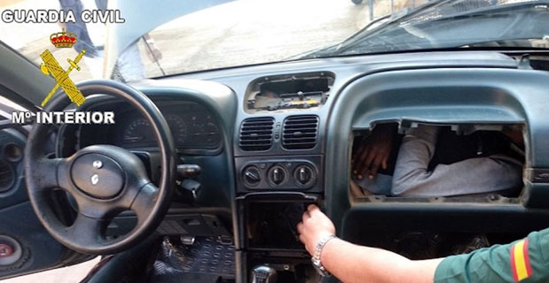 African man found crammed inside car glove box in a bid to get to Europe