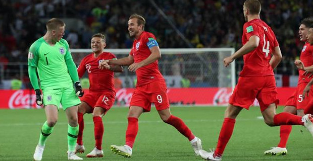 England beats Colombia to reach World Cup quarterfinals