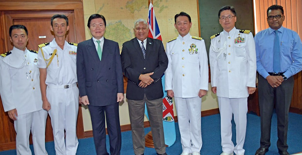 PM receives courtesy call from Commander of the Japanese Naval Training Squadrons 