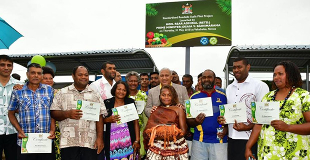 Roadside vendors of Vakabalea now have clean and uniform stalls 