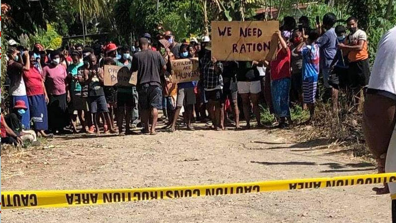 Nawaka residents receive more rations this afternoon from the Govt after protesting for urgent food assistance