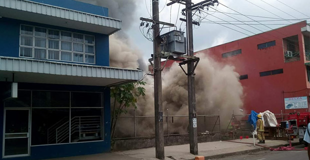 Fire destroys Patterson Shipping Office in Nausori