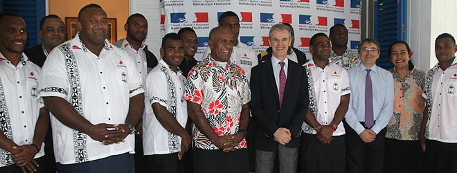 Fiji 7s team on Paris mode 