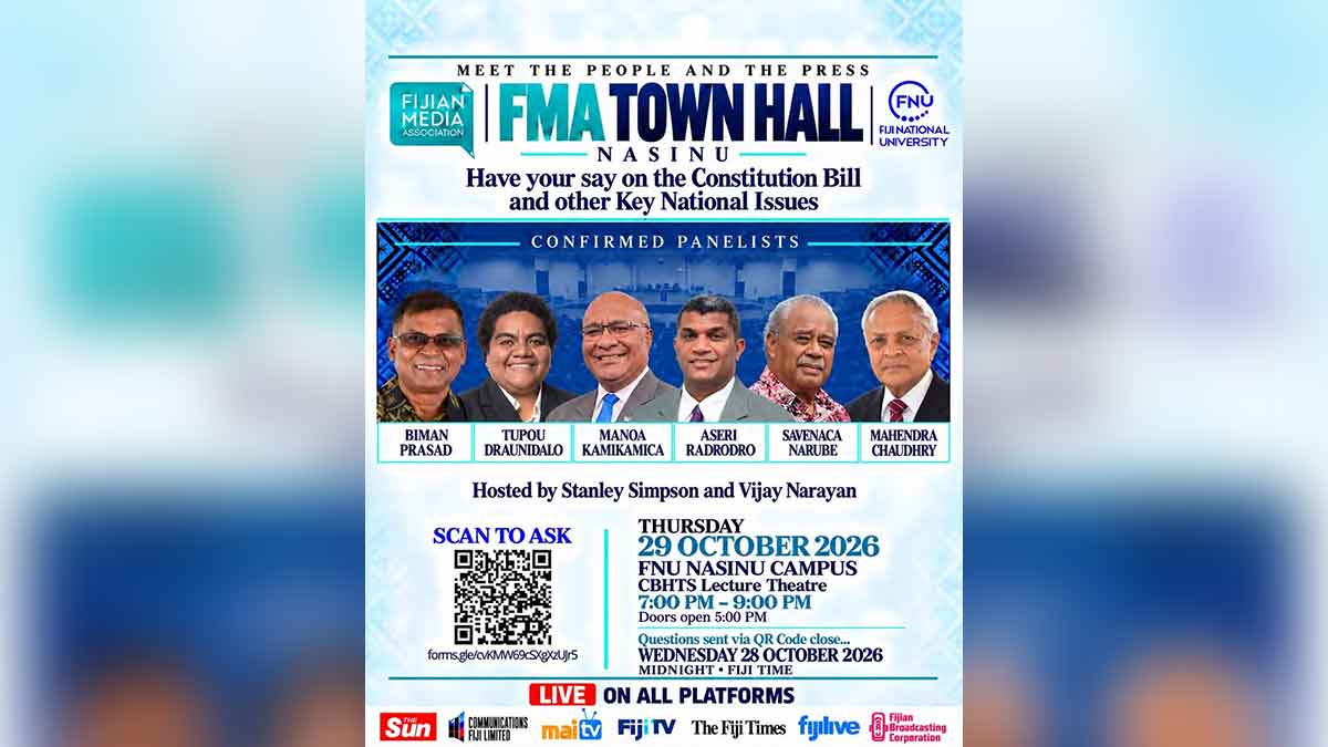 FMA Town Hall on Constitution Bill at 7pm this Thursday at FNU Nasinu