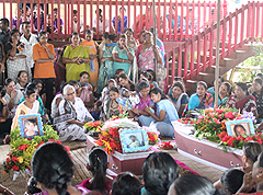 3 sisters who perished in a fire cremated today