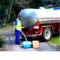 Water trucks on standby in West