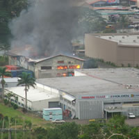 Fire engulfs W&G warehouse