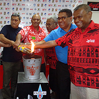 Olympic torch for Coca-Cola Games relay