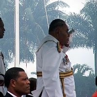 People Brave Rain to Witness Celebration