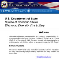 US Visa Program Now Open