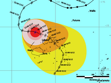 Hurricane Daman move closer to Fiji