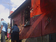 Shop partially damaged from Laqere accident