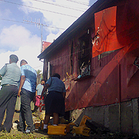 Shop partially damaged from Laqere accident