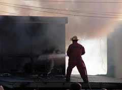 Firefighters Battle PAFCO Fire