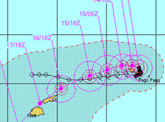 Tropical Cyclone Evan continues to gain intensity