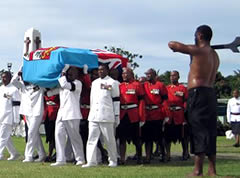 RFMF pallbearers rehearse final handover of casket to Chiefs