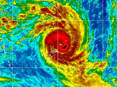Hurricane warning remains in place