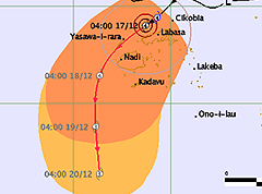 Hurricane warning in force for Yasawa and Mamanuca groups