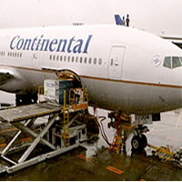 Continental flight touches down