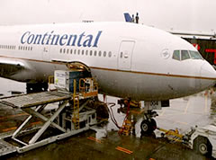 Continental flight touches down