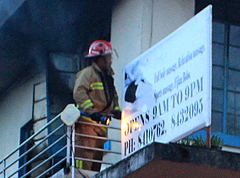 Massage parlor fire contained