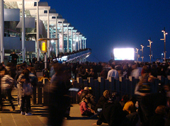 Big screens setup in Auckland for Flying Fijians