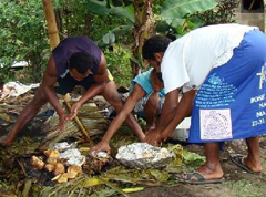Villagers celebrate Christmas with feasting