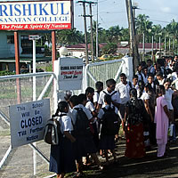 Rishikul students locked out,Gates closed