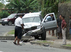 Govt vehicle smash into electric post
