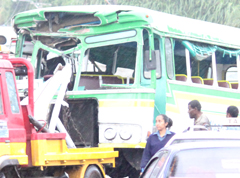 3 students admitted after bus accident