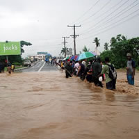 Nadi shops under flood waters